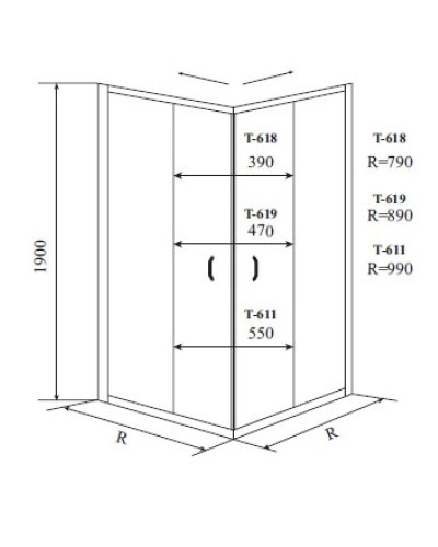 Душевой уголок без поддона 100x100 см Timo ALTTI-611 F матовое