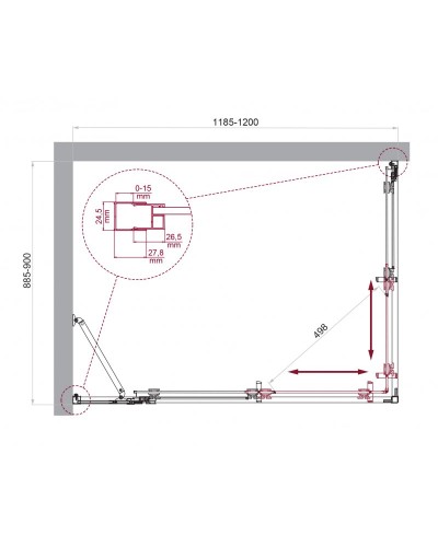 Душевой уголок BelBagno LUCE-AH-21-120/90-C-Cr