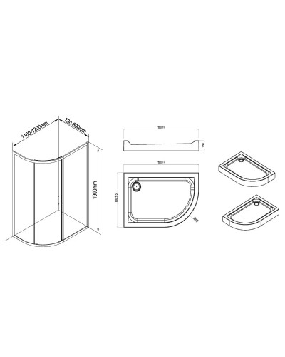 Душевой уголок без поддона 120x80 см AM.PM Orange W54G-302U120MT64
