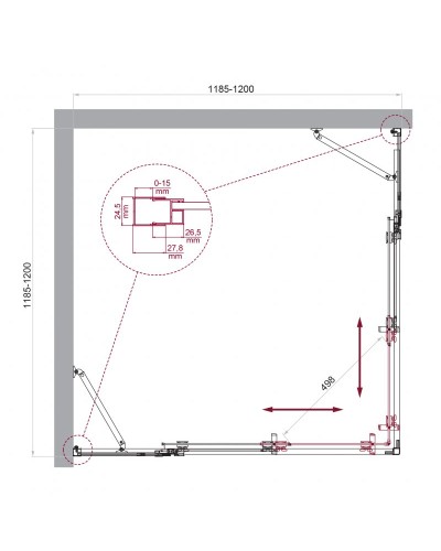 Душевой уголок BelBagno LUCE-A-22-90+30-C-Cr