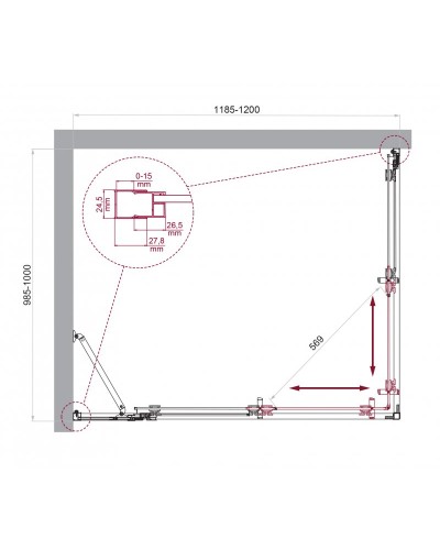 Душевой уголок BelBagno LUCE-AH-21-120/100-C-Cr