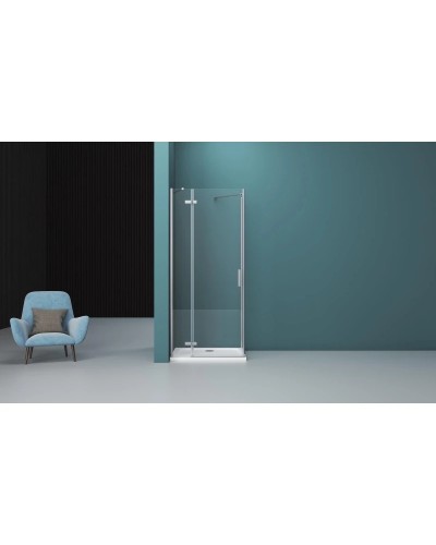 Душевой уголок 90х100 см BelBagno Kraft KRAFT-AH-12-90/100-C-Cr-L прозрачное