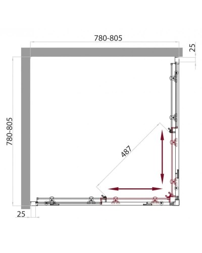 Душевой уголок 80х80 см BelBagno Sela SELA-A-2-80-P-Cr текстурное стекло