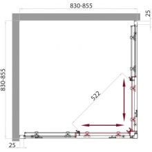 Душевой уголок 85х85 см BelBagno Sela SELA-A-2-85-P-Cr текстурное стекло