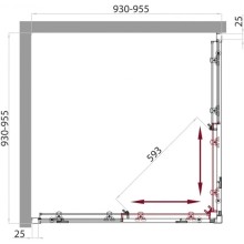 Душевой уголок 95х95 см BelBagno Sela SELA-A-2-95-P-Cr текстурное стекло