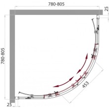 Душевой уголок 80х80 см BelBagno Sela SELA-R-2-80-P-Cr текстурное стекло