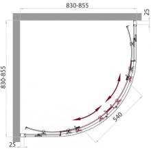Душевой уголок 85х85 см BelBagno Sela SELA-R-2-85-P-Cr текстурное стекло