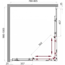 Душевой уголок 100х80 см BelBagno Sela SELA-AH-2-100/80-P-Cr текстурное стекло