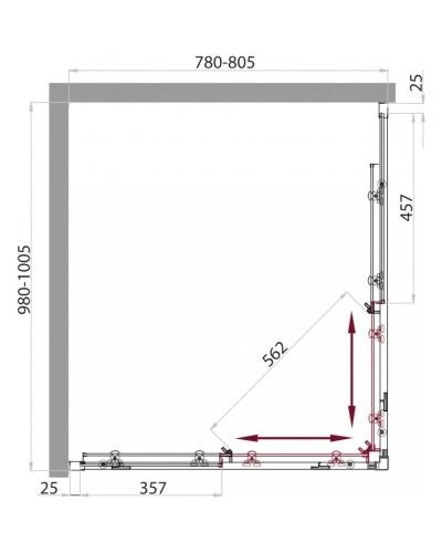 Душевой уголок 100х80 см BelBagno Sela SELA-AH-2-100/80-P-Cr текстурное стекло
