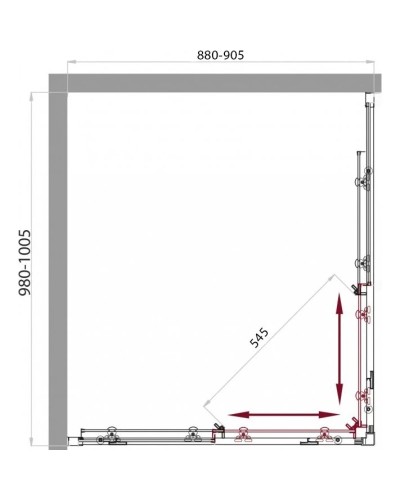 Душевой уголок 100х90 см BelBagno Sela SELA-AH-2-100/90-P-Cr текстурное стекло