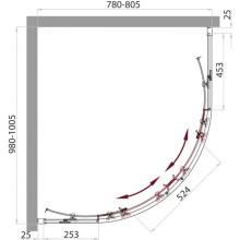 Душевой уголок 100х80 см BelBagno Sela SELA-RH-2-100/80-P-Cr текстурное стекло
