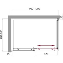 Душевой уголок 100х80 см BelBagno Uno UNO-AH-1-100/80-M-Cr матовое