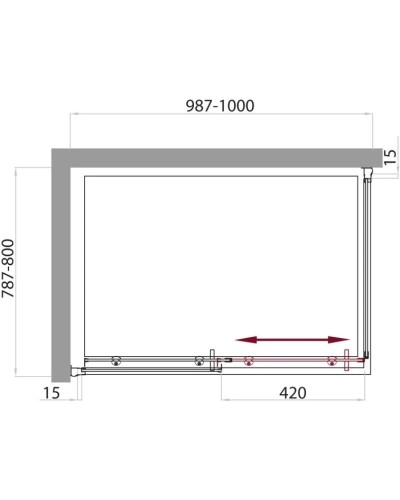 Душевой уголок 100х80 см BelBagno Uno UNO-AH-1-100/80-M-Cr матовое