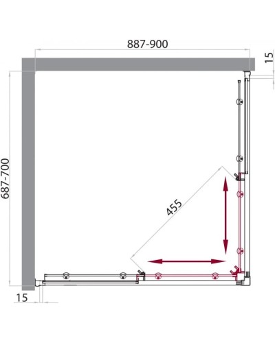Душевой уголок 90х70 см BelBagno Uno UNO-AH-2-90/70-C-Cr прозрачное