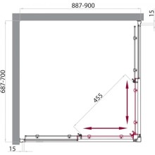 Душевой уголок 90х70 см BelBagno Uno UNO-AH-2-90/70-P-Cr текстурное стекло