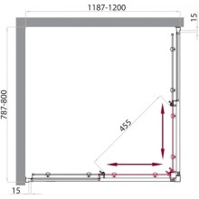 Душевой уголок 120х80 см BelBagno Uno UNO-AH-2-120/80-P-Cr текстурное стекло