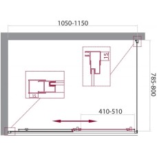 Душевой уголок 100-115x80 см BelBagno UNIQUE-AH-1-100/115-80-M-Cr матовое