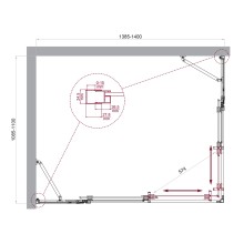 Душевой уголок BelBagno LUCE-AH-22-140/110-C-Cr