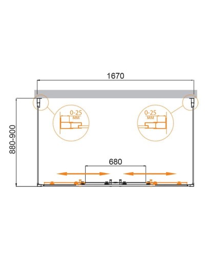 Душевой уголок CEZARES MOLVENO-AH-22-170/90-C-Cr-IV