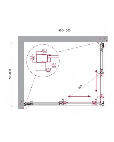 Душевой уголок BelBagno LUCE-AH-2-100/80-C-C