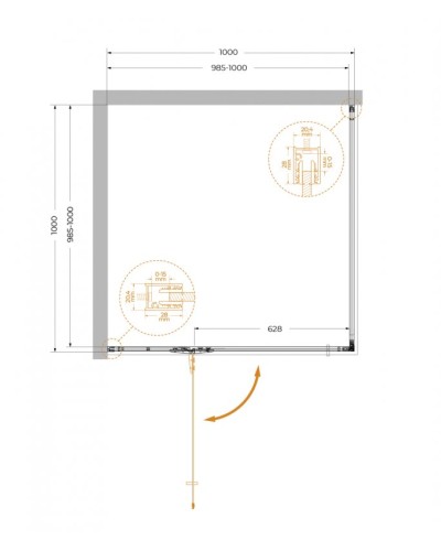 Душевой уголок CEZARES LINER-A-1-100-C-Cr-L левый