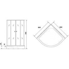 Душевой уголок с поддоном 80х80х193 см Niagara NG-003-08N матовое