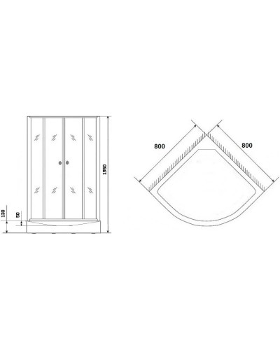 Душевой уголок с поддоном 80х80х193 см Niagara NG-003-08N матовое
