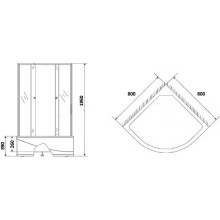 Душевой уголок с поддоном 80х80х195 см Niagara NG-005-08N матовое