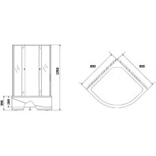 Душевой уголок с поддоном 80х80х195 см Niagara NG-005-08N матовое