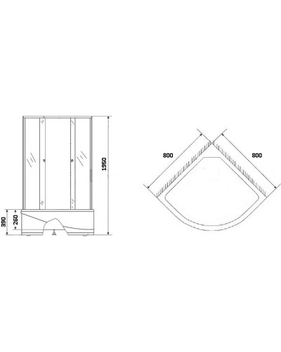 Душевой уголок с поддоном 80х80х195 см Niagara NG-005-08N матовое