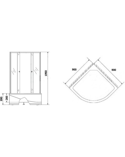 Душевой уголок с поддоном 90х90х195 см Niagara NG-006-08N матовое