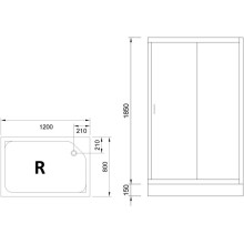 Душевой уголок с поддоном 120х80 см Royal Bath RB8120HP-T-R прозрачное