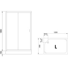Душевой уголок с поддоном 120х80 см Royal Bath RB8120HP-T-L прозрачное