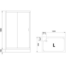 Душевой уголок с поддоном 120х80 см Royal Bath RB8120HP-T-L прозрачное