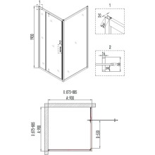 Душевой уголок 88х88х190 см Niagara NG-6801-08BLACK прозрачное