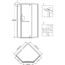 Душевой уголок 99х99 см Grossman Pragma PR-100GD прозрачное