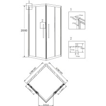 Душевой уголок 99х99 см Grossman Pragma PR-100SQ прозрачное
