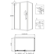 Душевой уголок 119х79 см Grossman Pragma PR-120SQL прозрачное