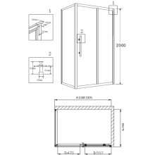Душевой уголок 119х79 см Grossman Pragma PR-120SQR прозрачное