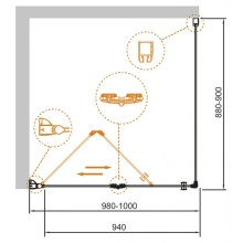 Душевой уголок CEZARES ECO-O-ASH-1-100/90-C-Cr