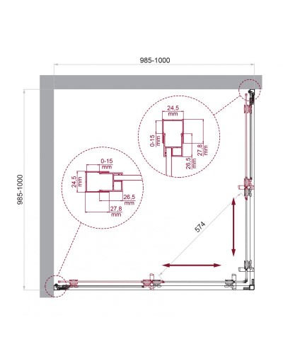 Душевой уголок BelBagno LUCE-A-2-100-C-Cr