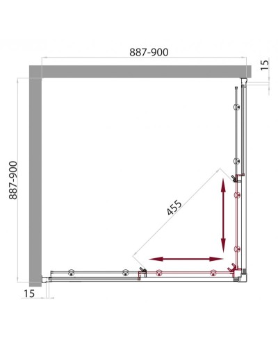 Душевой уголок BelBagno UNO-A-2-90-M-Cr
