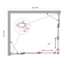 Душевой уголок BelBagno LUCE-AH-22-125/105-C-Cr