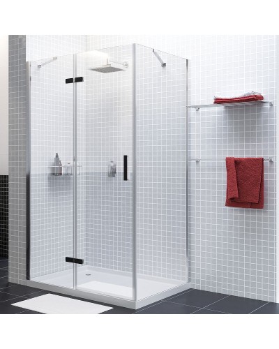 Душевой уголок WasserKRAFT Aller 120х90 L 10H07LBLACK профиль Хром стекло прозрачное