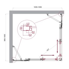Душевой уголок BelBagno LUCE-AH-22-105/100-C-Cr