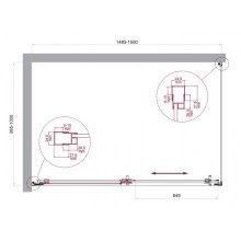 Душевой уголок BelBagno LUCE-AH-1-150/100-C-Cr
