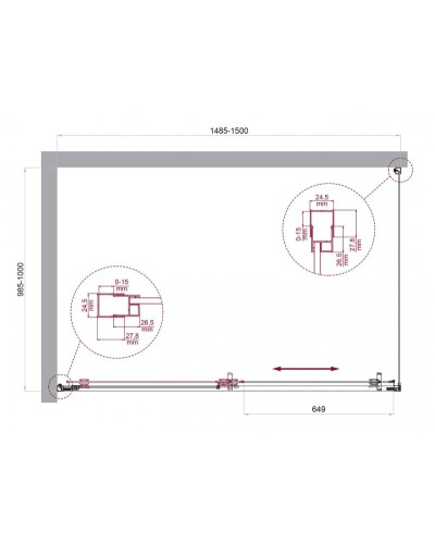 Душевой уголок BelBagno LUCE-AH-1-150/100-C-Cr
