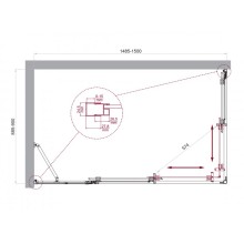 Душевой уголок BelBagno LUCE-AH-21-150/90-C-Cr