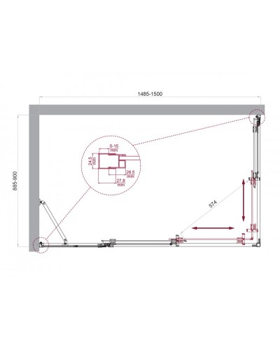 Душевой уголок BelBagno LUCE-AH-21-150/90-C-Cr