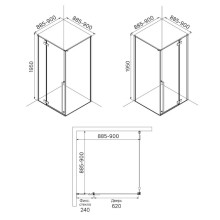 Душевой уголок 90x90 см IDDIS Slide SLI6GS0i23 прозрачное